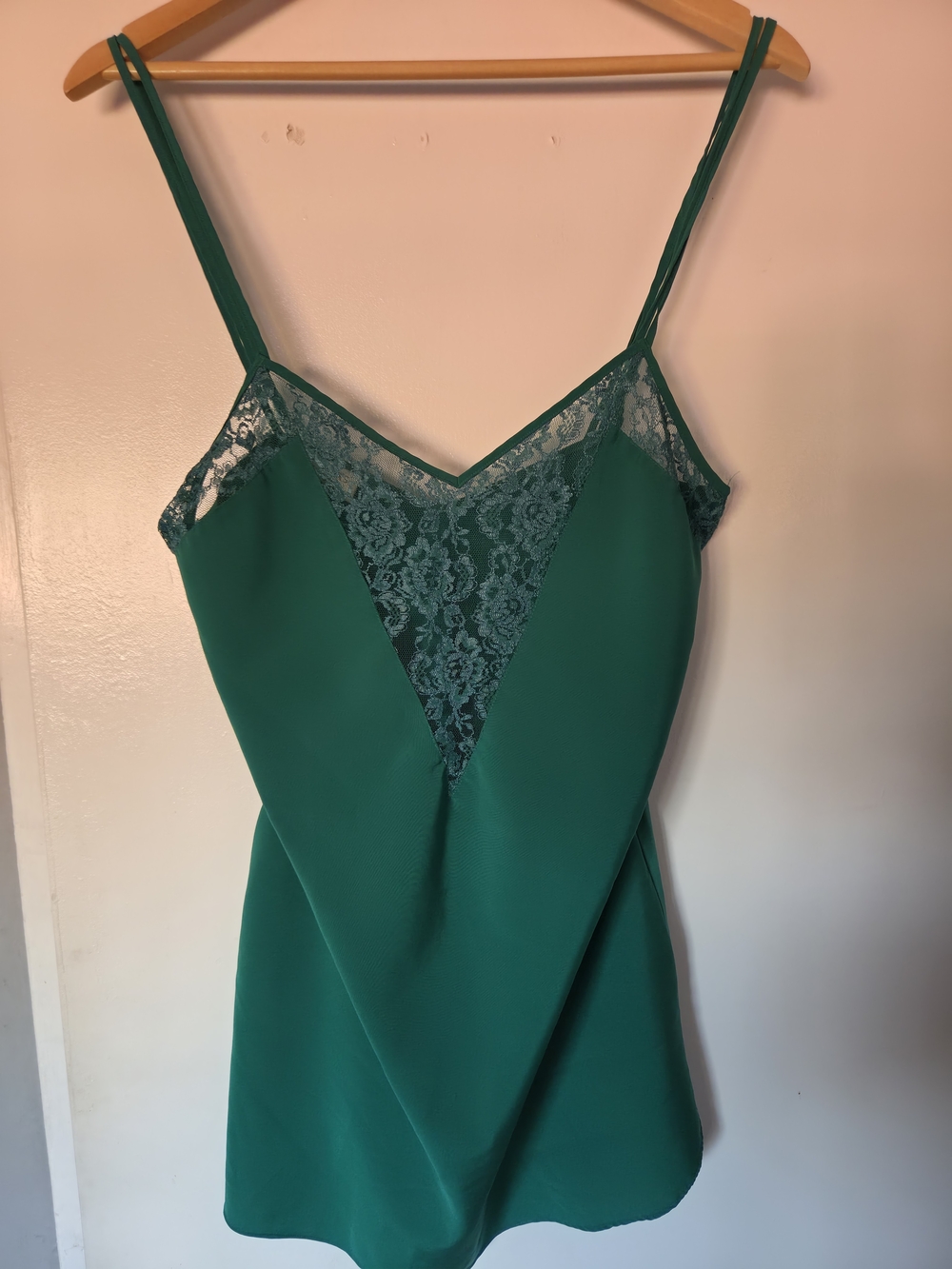 Victoria's Secret Teal Green Lace-Trim Slip